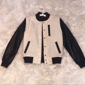 NIKE Destroyer Leather & Wool Varsity Jacket